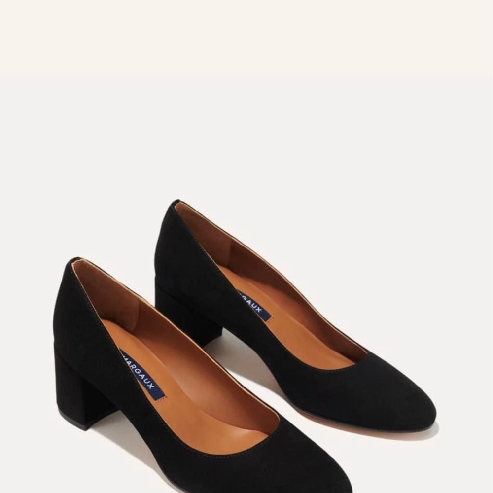 Margaux Black Suede Women's Block Heel Shoes